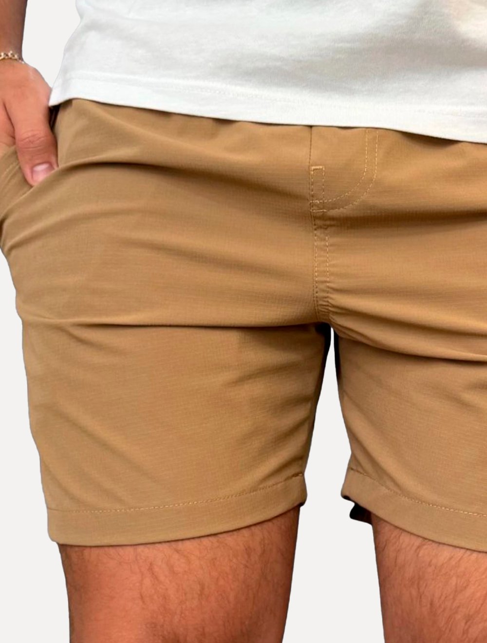 Short King & Joe Masculina Nylon Flex Ripstop Areia