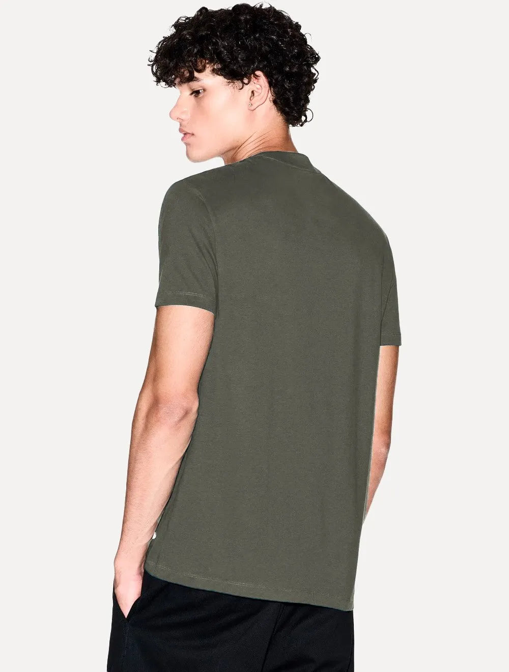 Camiseta Armani Exchange Masculina Regular Embroidery AX Logo Verde Musgo