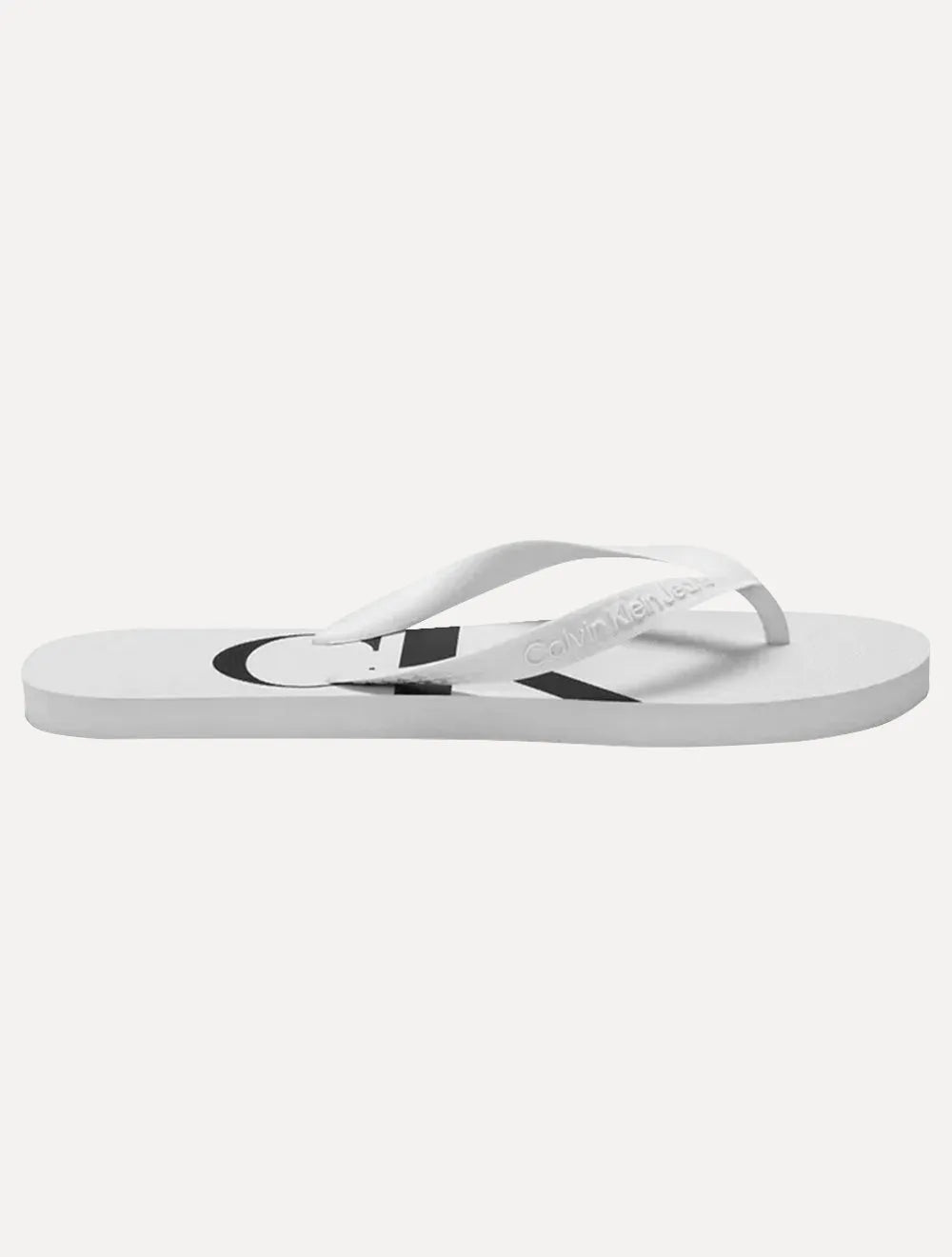Chinelo Calvin Klein Jeans Logo Flow Dark Branco