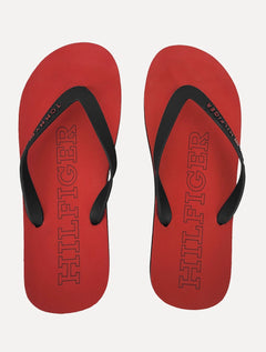Chinelo Tommy Hilfiger Brad 8R Rubber Beach Preto/Vermelho