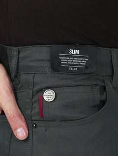 Calça Ellus Masculina Sarja Slim Color Twill Power Chumbo