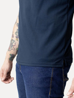 Polo Dixen Masculina Piquet Gola Lisa Azul Marinho