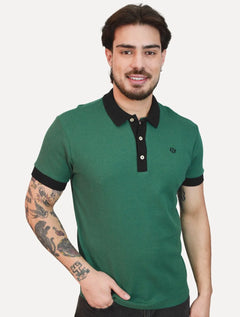 Polo Colcci Masculina Piquet Regular Texturizada Verde Escuro