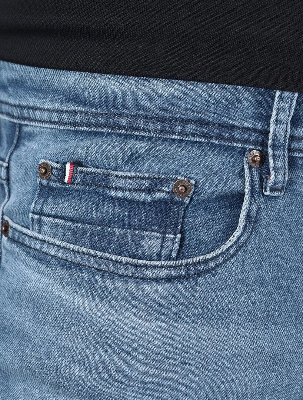 Calça Tommy Hilfiger Jeans Masculina Slim Bleecker Azul Claro