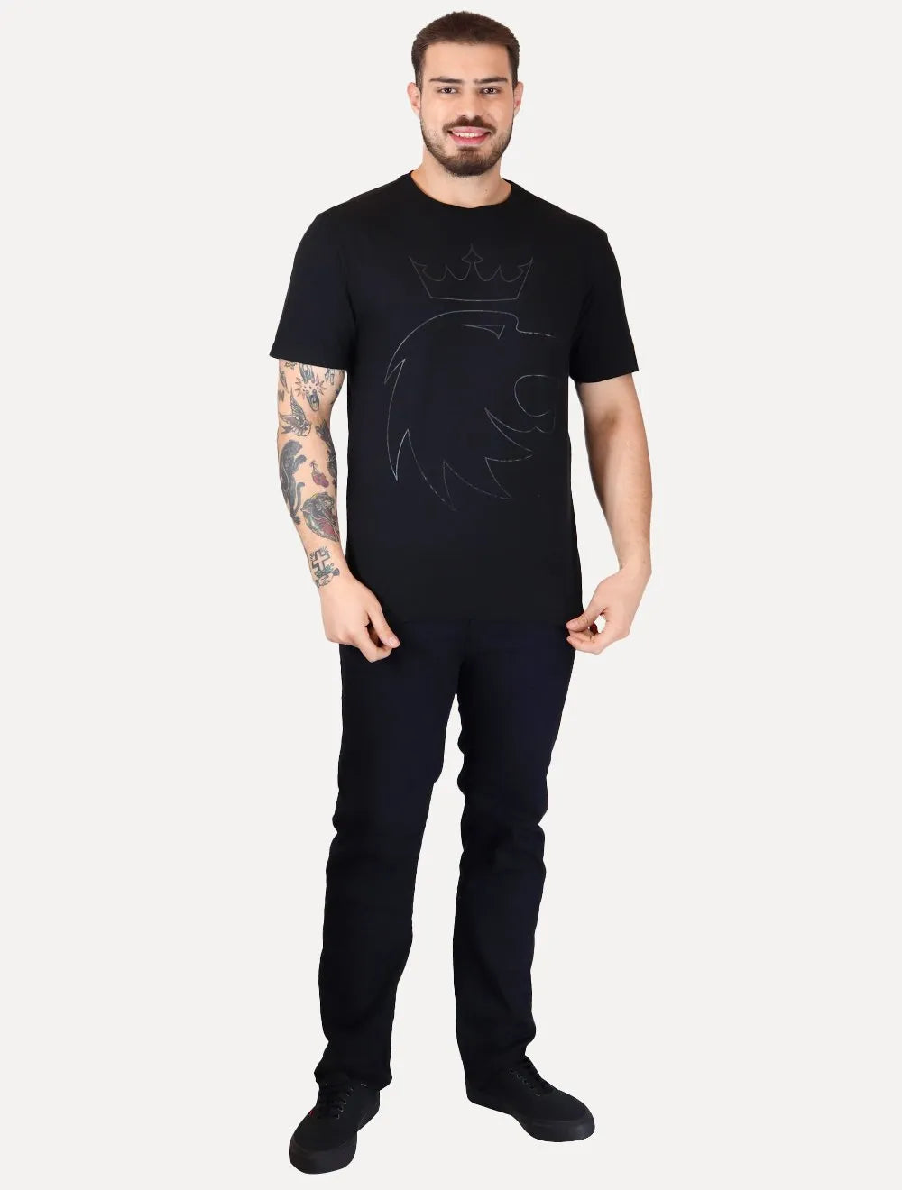 Camiseta Von der Volke Masculina Origineel Outline Crown Preta
