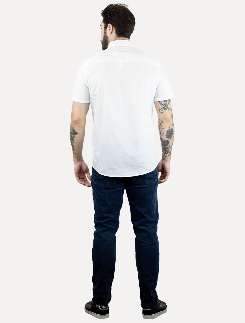 Camisa Calvin Klein Jeans Masculina Manga Curta Básica Logo Peito Branca
