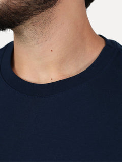 Camiseta Aramis Masculina Basic Lisa Dark Logo Azul Marinho