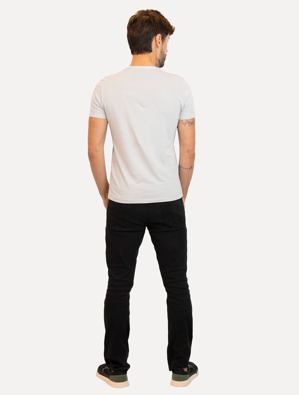 Camiseta Ellus Masculina Cotton Fine Grunge Gothic Classic Cinza Claro