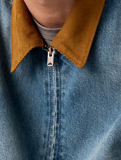 Jaqueta Levis Jeans Masculina Jacket Mechanics Full-zip Azul Clara