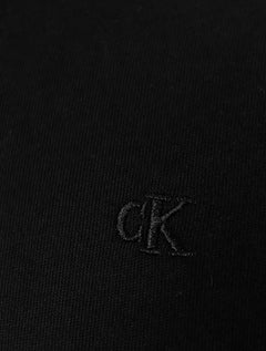 Camiseta Calvin Klein Jeans Masculina Manga Longa Embroidered CK Frontal Preta