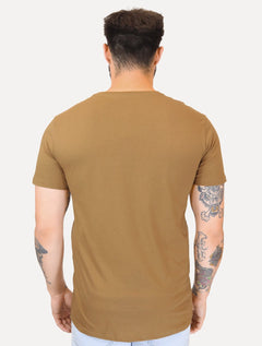 Camiseta Reserva Masculina Super Slim C-Neck Marrom