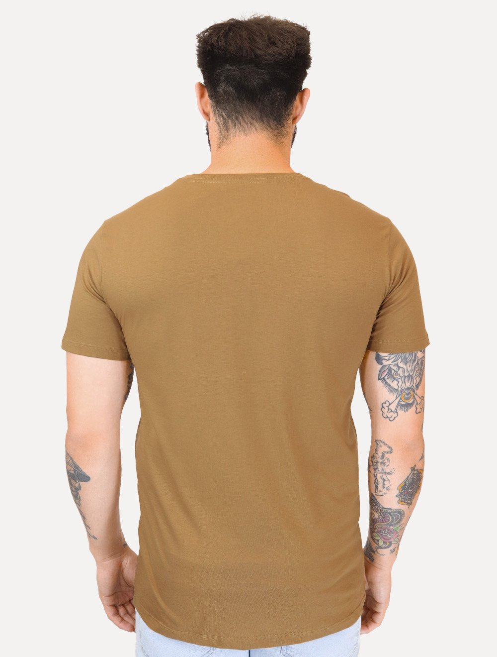 Camiseta Reserva Masculina Super Slim C-Neck Marrom
