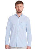 Camisa Aramis Masculina Tricoline Regular Micro Xadrez Azul Claro