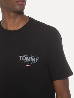Camiseta Tommy Jeans Masculina Metallic Logo Chest Preta