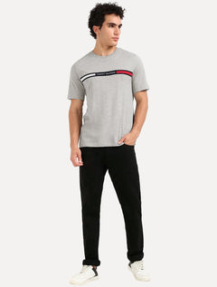 Camiseta Tommy Hilfiger Masculina Chest Insert Logo Cinza Mescla