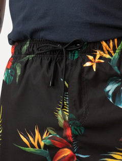 Short Reserva D'Água Beachwear Estampado Tropica Preto