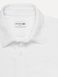 Camisa Lacoste Masculina Slim Fit Popeline Stretch Mono Branca