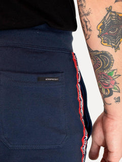 Bermuda Aeropostale Masculina Moletom Side Sash Colors A87/NY Azul Marinho