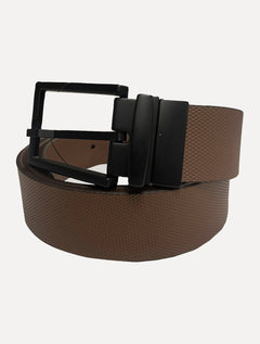 Cinto Reserva Masculino Couro Dupla Face Texture Rajado Marrom