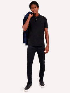 Polo Aramis Masculina Suedine Canelado Preta