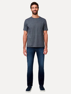 Camiseta Dudalina Masculina Regular Noise Listras Azul Marinho