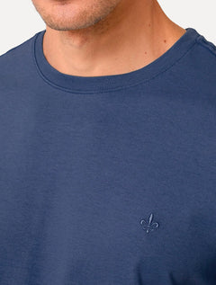 Camiseta Dudalina Masculina Essentials Modal Logo Azul Marinho