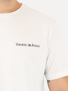 Camiseta Tommy Jeans Masculina Classic Linear Chest Off-White