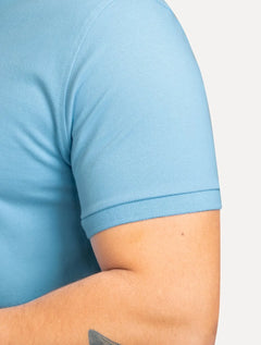 Polo Dudalina Piquet Essentials Cotton Basica Modal Azul Claro