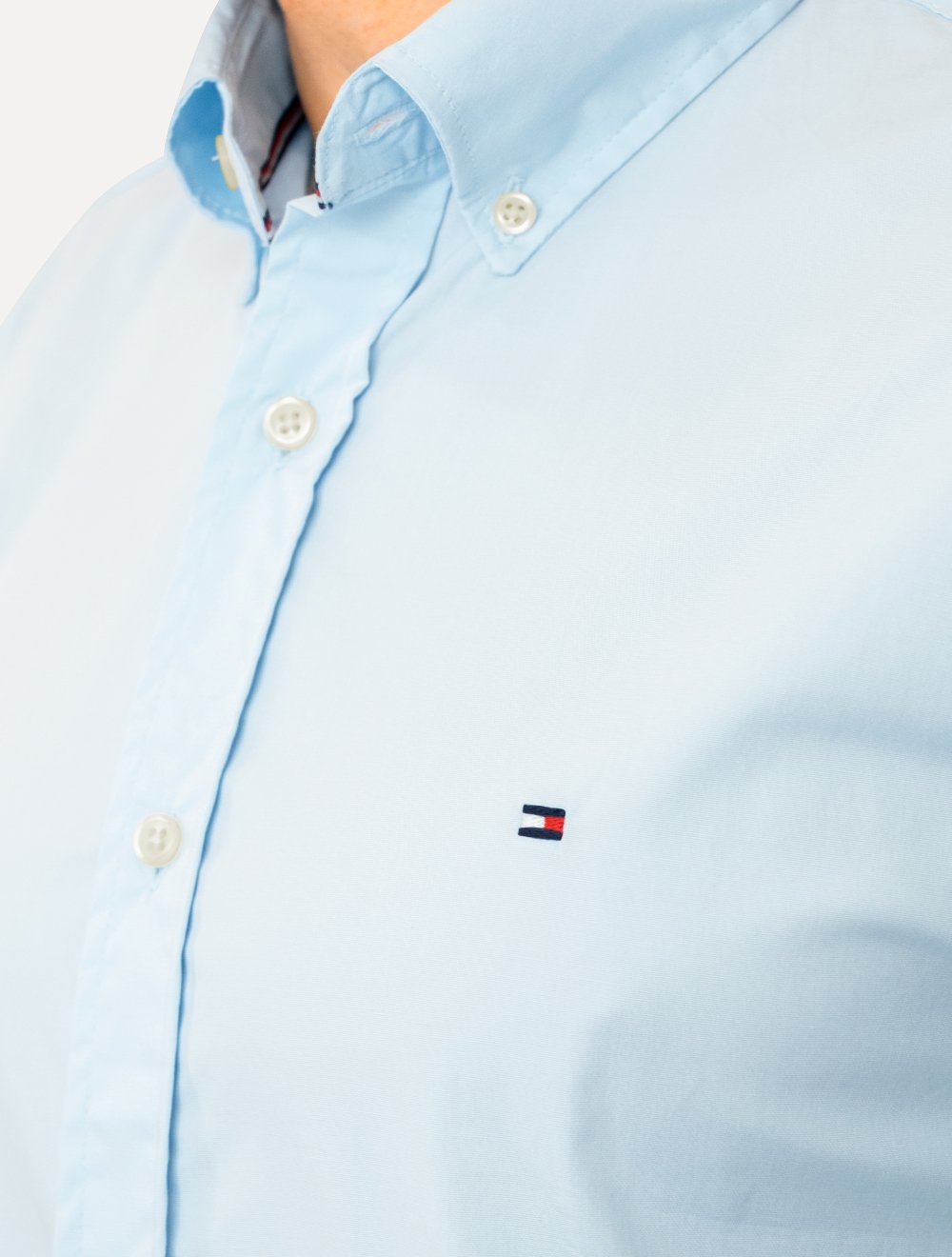 Kit Camisas Masculinas Tommy Hilfiger | Regular Core Flex Poplin Azul Marinho/Azul Claro 2 UN