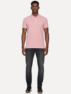 Polo Colcci Masculina Piquet Logo Bordado Rosa Claro