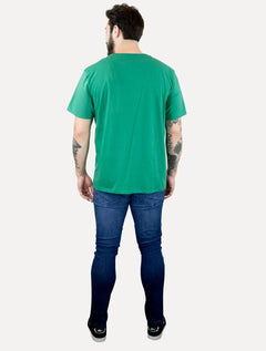 Camiseta Ellus Masculina Cotton Fine Easa Duocolor Verde Bandeira