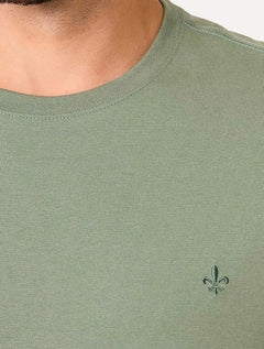 Camiseta Dudalina Masculina Essentials Modal Logo Verde Oliva