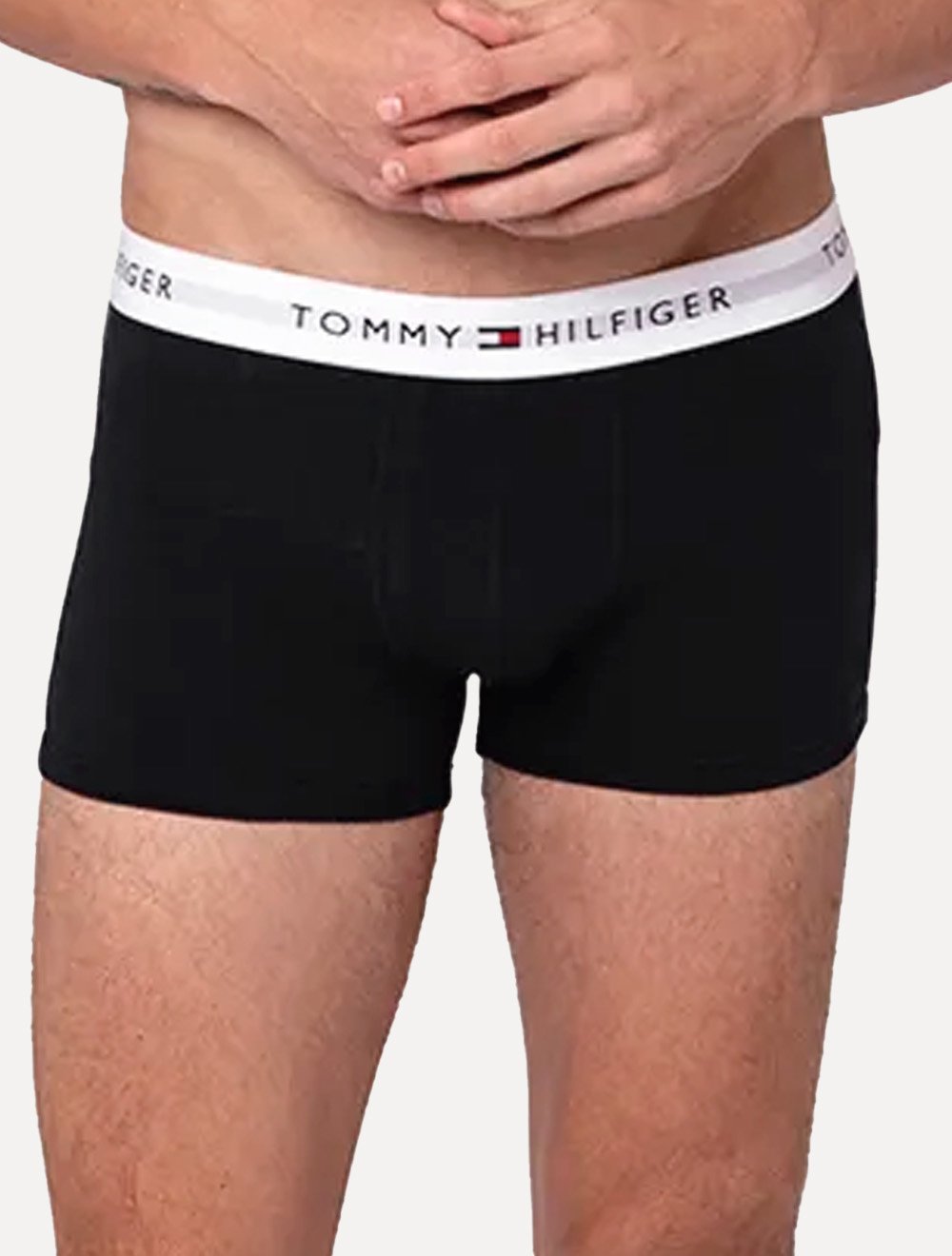 Cueca Tommy Hilfiger Cotton Stretch Boxer Trunk Marinho/Branca Pack 2UN