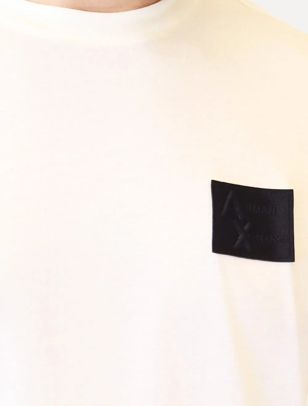 Camiseta Armani Exchange Masculina Regular Rubber AX Logo Off-White