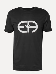 Camiseta Empório Armani Masculina Essential Logo Peito Preta