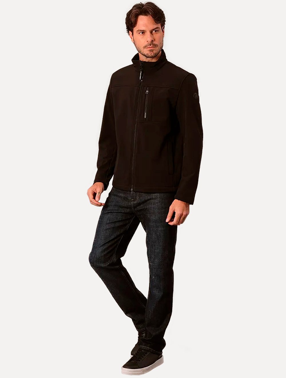 Jaqueta Calvin Klein Masculina Basic FullZiper Aquaguard Preta