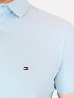 Polo Tommy Hilfiger Masculina Regular Piquet 1985 Azul Céu