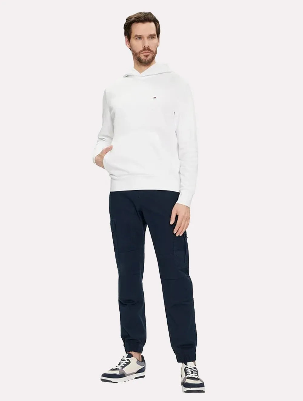 Moletom Tommy Hilfiger Masculino Flag Logo Hoody Branco
