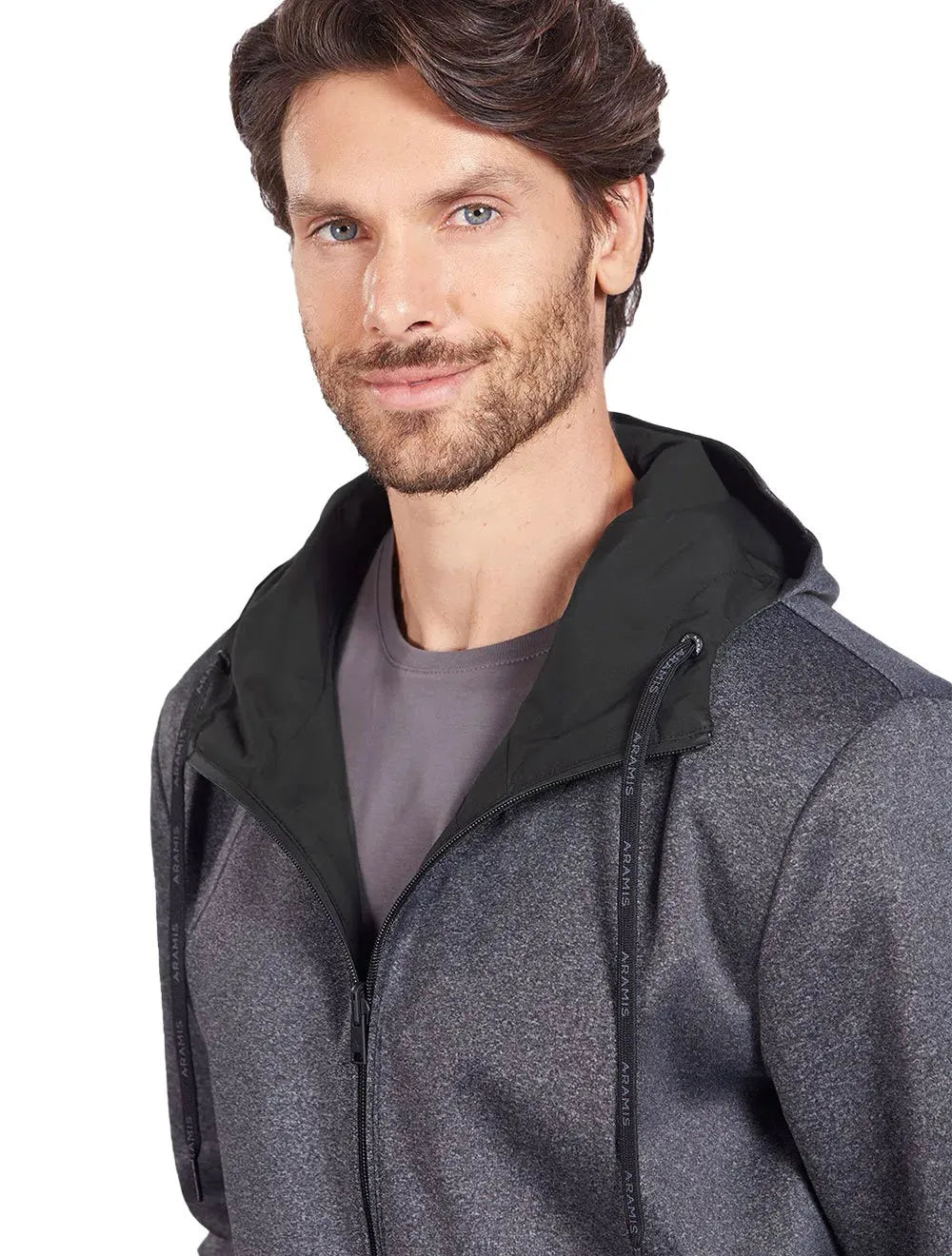 Jaqueta Aramis Masculina Nylon Dupla Face Hoodie Liquid Repeller Preta