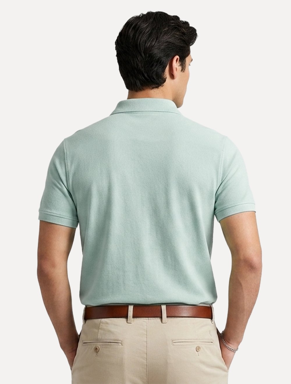 Polo Dudalina Masculina Malha Cotton Linho Verde Médio