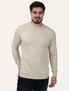 Suéter Dixen Masculina Tricot Manga Longa Frente Texturizada Areia