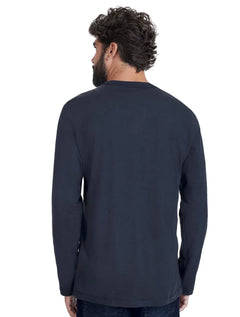 Camiseta Aramis Masculina Manga Longa Basica Logo Azul Marinho