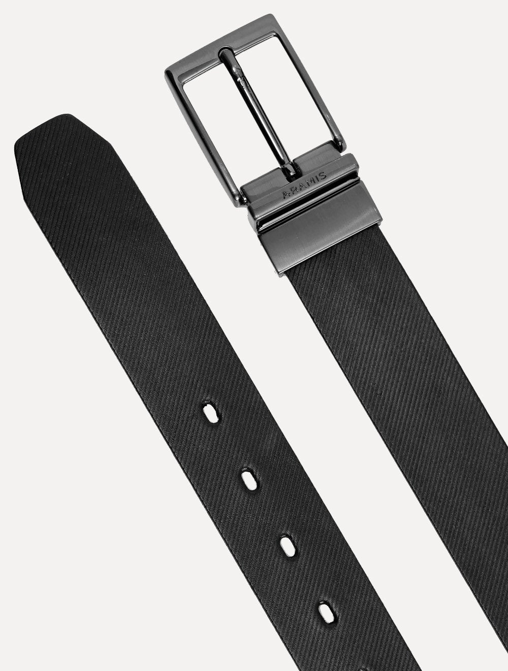 Cinto Aramis Masculino Couro Duplaface Saffiano Café/Preto
