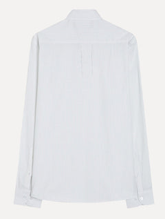 Camisa Ellus Masculina Regular Tricoline Lodge Classic Listrada Branca