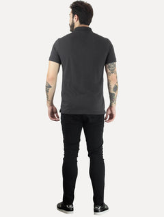 Polo John John Masculina New Simple Light Button Chumbo