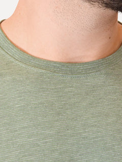 Camiseta Dudalina Masculina Mini Stripes Verde Médio