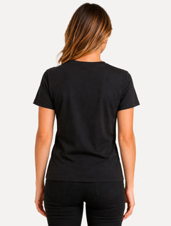 Camiseta Guess Feminina Signature Script Foil Logo Preta