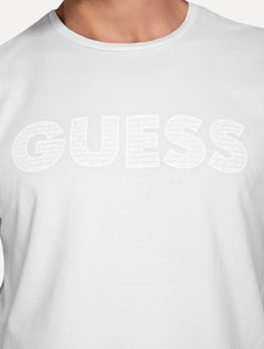 Camiseta Guess Masculina Silk Rubber Logo Branca