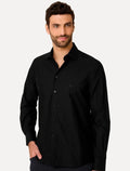Camisa Dudalina Masculina Slim Fit Superfine Cotton Light Lisa Preta