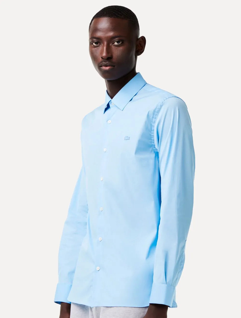Camisa Lacoste Masculina Slim Fit Classic Azul Claro